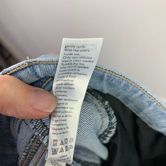 Spanx Side Stripe Skinny Pull On Light Blue Wash Jeans Size Small 20234R - Picture 11 of 11